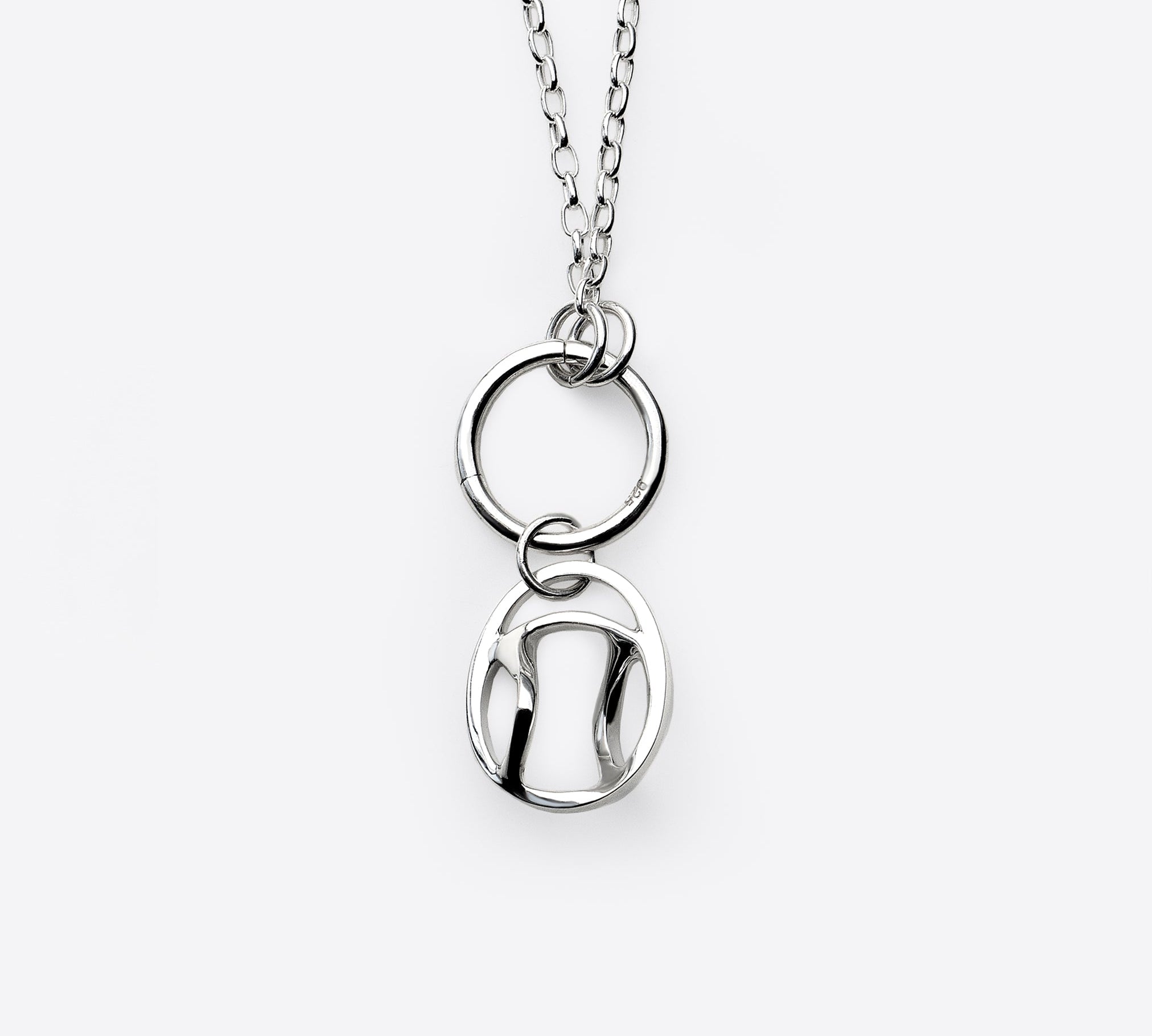 Sterling silver baseball charm pendant necklace with modern design on chain