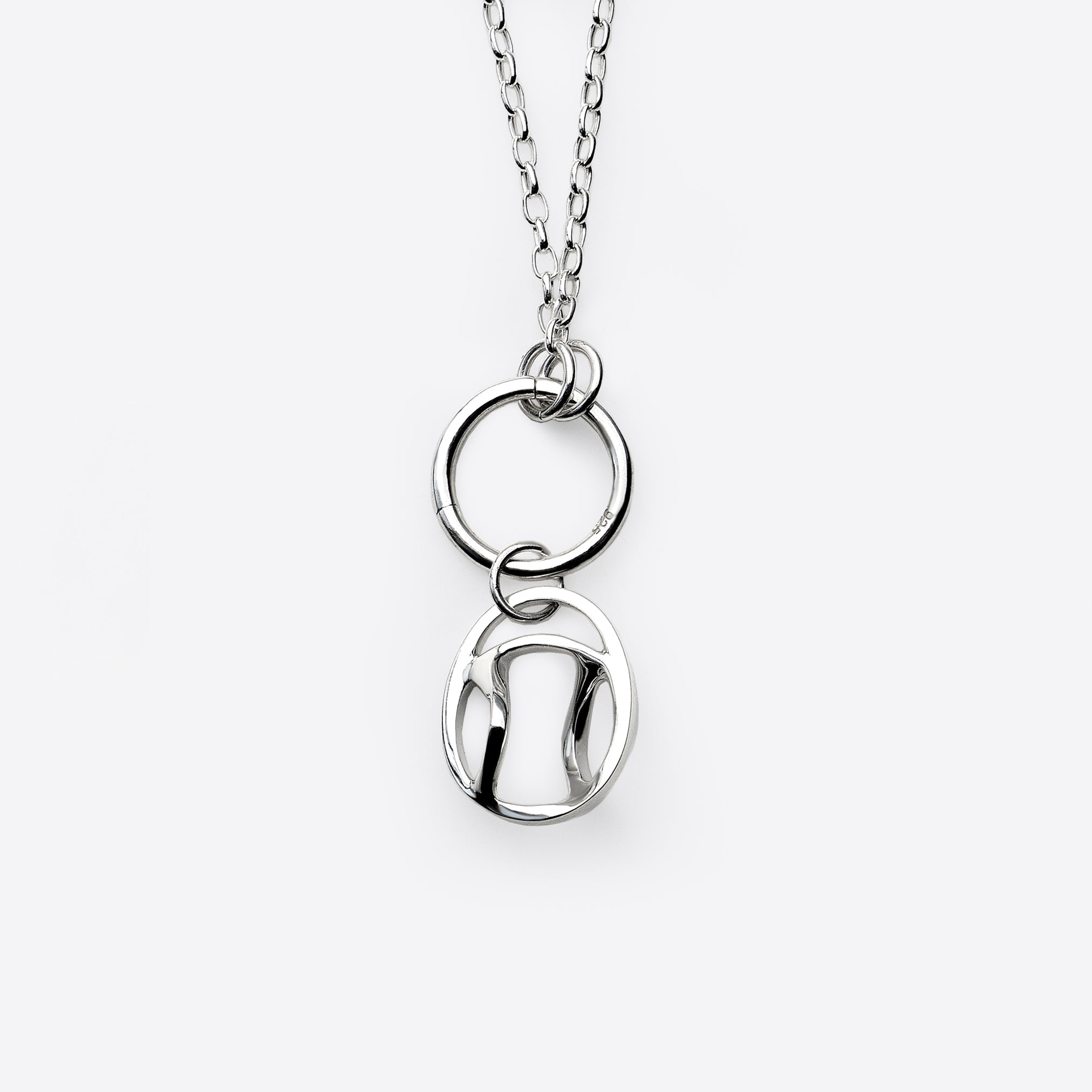 Sterling silver baseball charm pendant necklace with modern design on chain