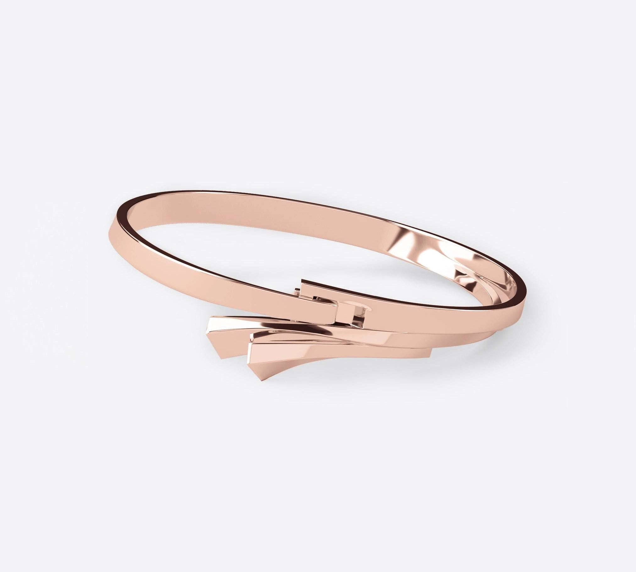 18K rose gold Cascade Bracelet with sleek, flowing design and integrated clasp