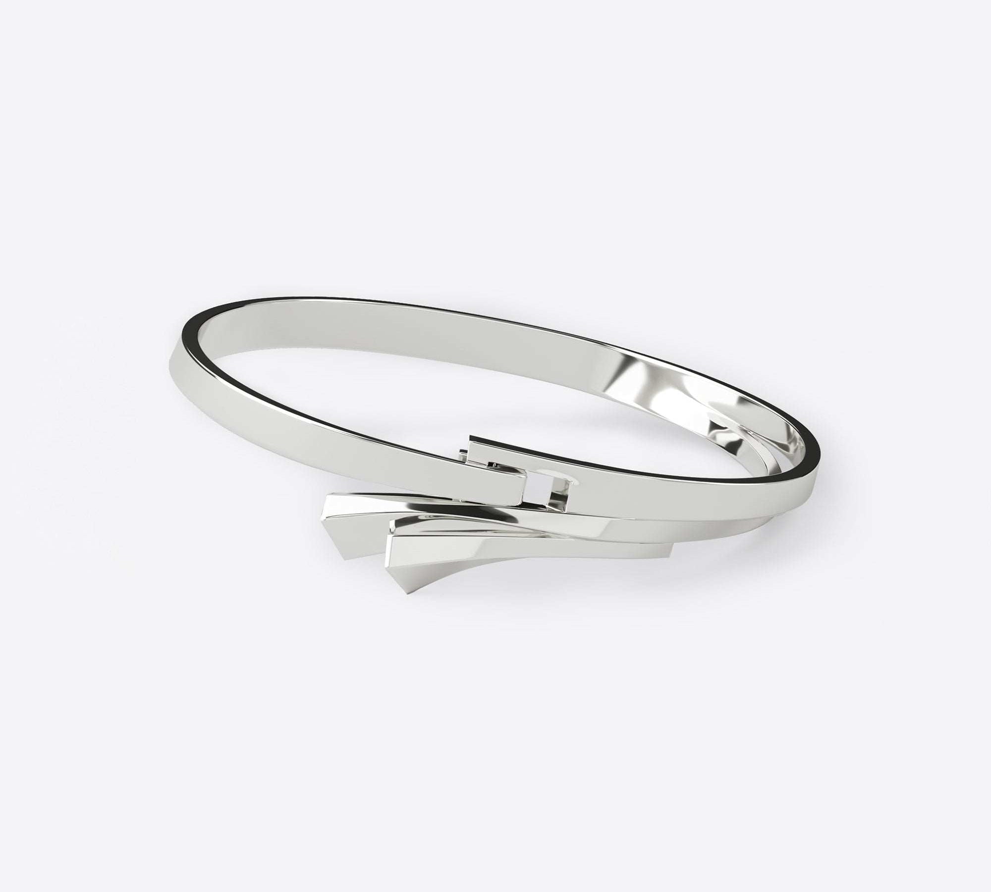 Sterling silver Cascade Bracelet with sleek, flowing design and integrated clasp.