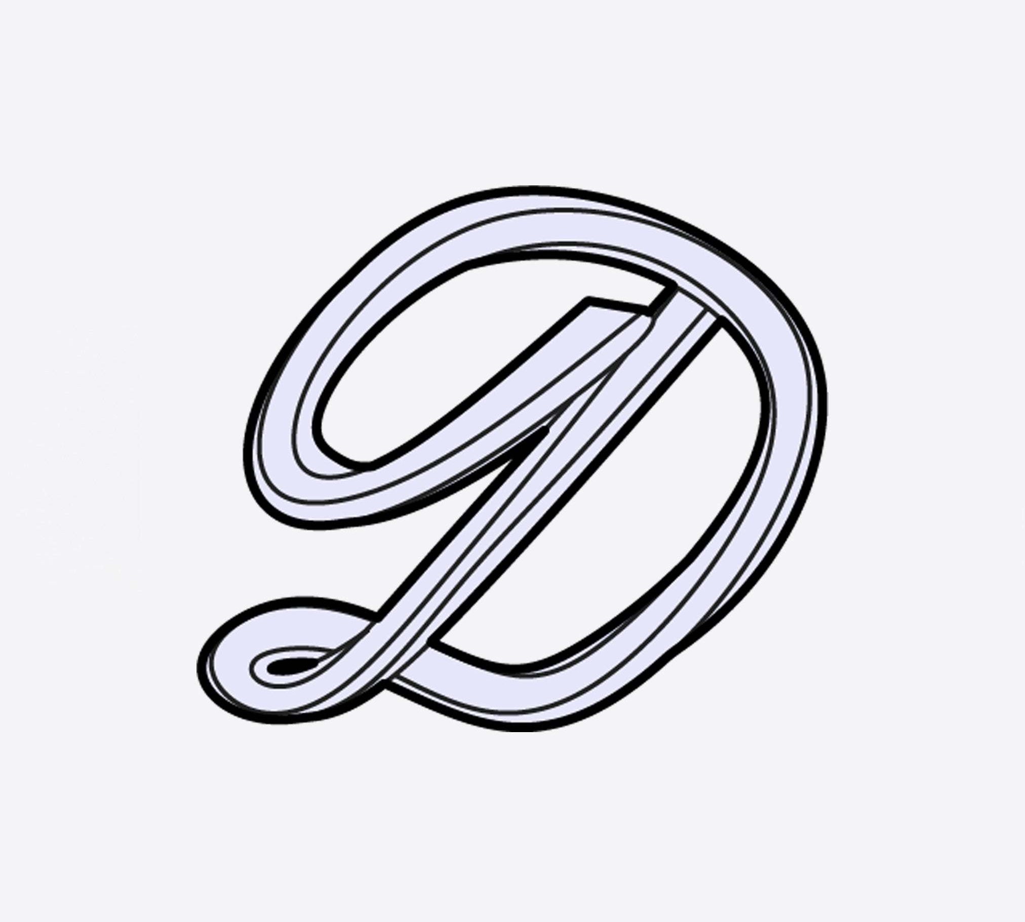 LACE Heat-Press Sticker with violet letter D design for customizing tote bags