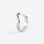 Sterling silver Amor Amos Light Set twisting band ring with precision edge detailing