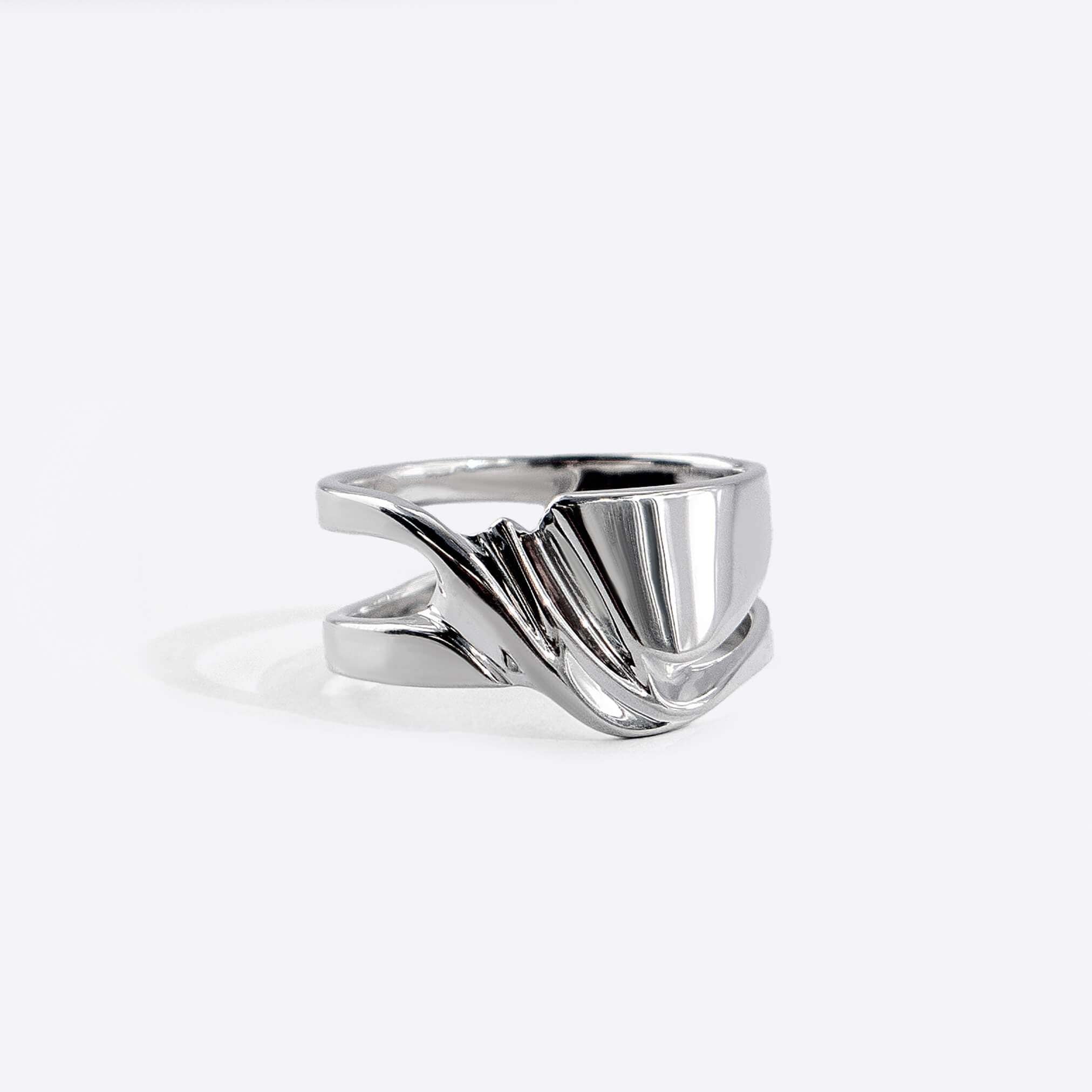 Sterling silver Velum ring with rippling curves from Adagio Velum Set