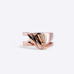 Rose gold vermeil Adagio Velum Set rippling curve ring with precision edges