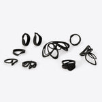 Black nylon ring samples in various lace designs displayed on a white background for ring samples set.