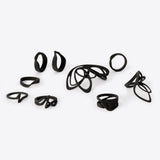 Black nylon ring samples in various lace designs displayed on a white background for ring samples set.