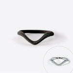 Nylon engagement ring sample in chevron shape with inset photo of matching diamond ring from Engagement Ring Samples Set