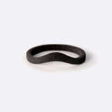 Black nylon engagement ring sample from LACE bridal collection