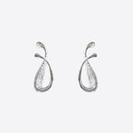 Mira Diamond Earrings in 14K gold with pavé diamonds, sculptural raindrop design
