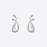 Mira Diamond Earrings in 14K gold with pavé diamonds, sculptural raindrop design
