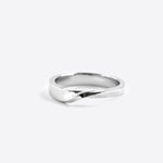 Sterling silver Amor Amos Light Set twisting band ring with precision edge detailing