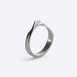 Amos Light Ring stainless steel twisting band with precision edge detailing