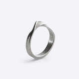 Amos Light Ring stainless steel twisting band with precision edge detailing