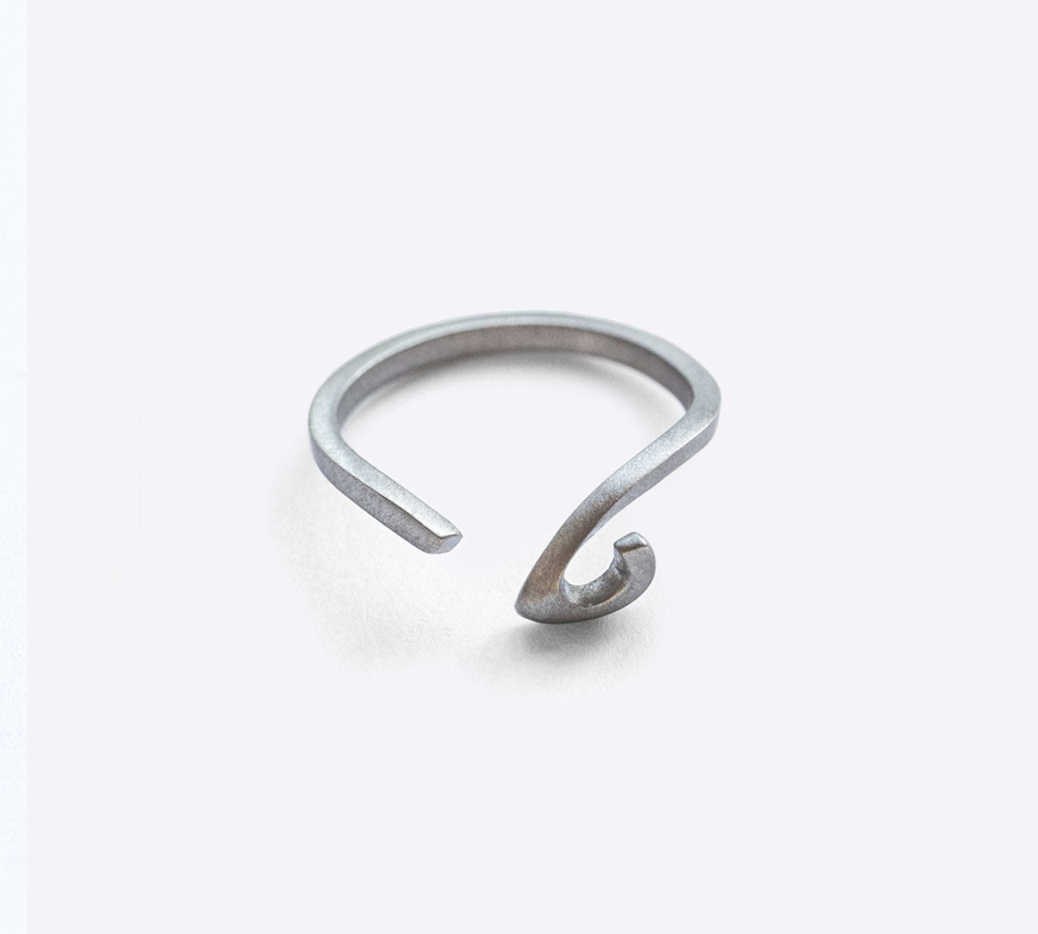 Hydra Stainless Steel Ring open curved oval loop design minimalist jewelry