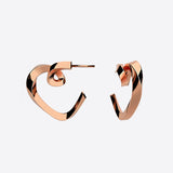 Heart Mini Hoop earrings with lace heart design in sterling silver and rose gold vermeil