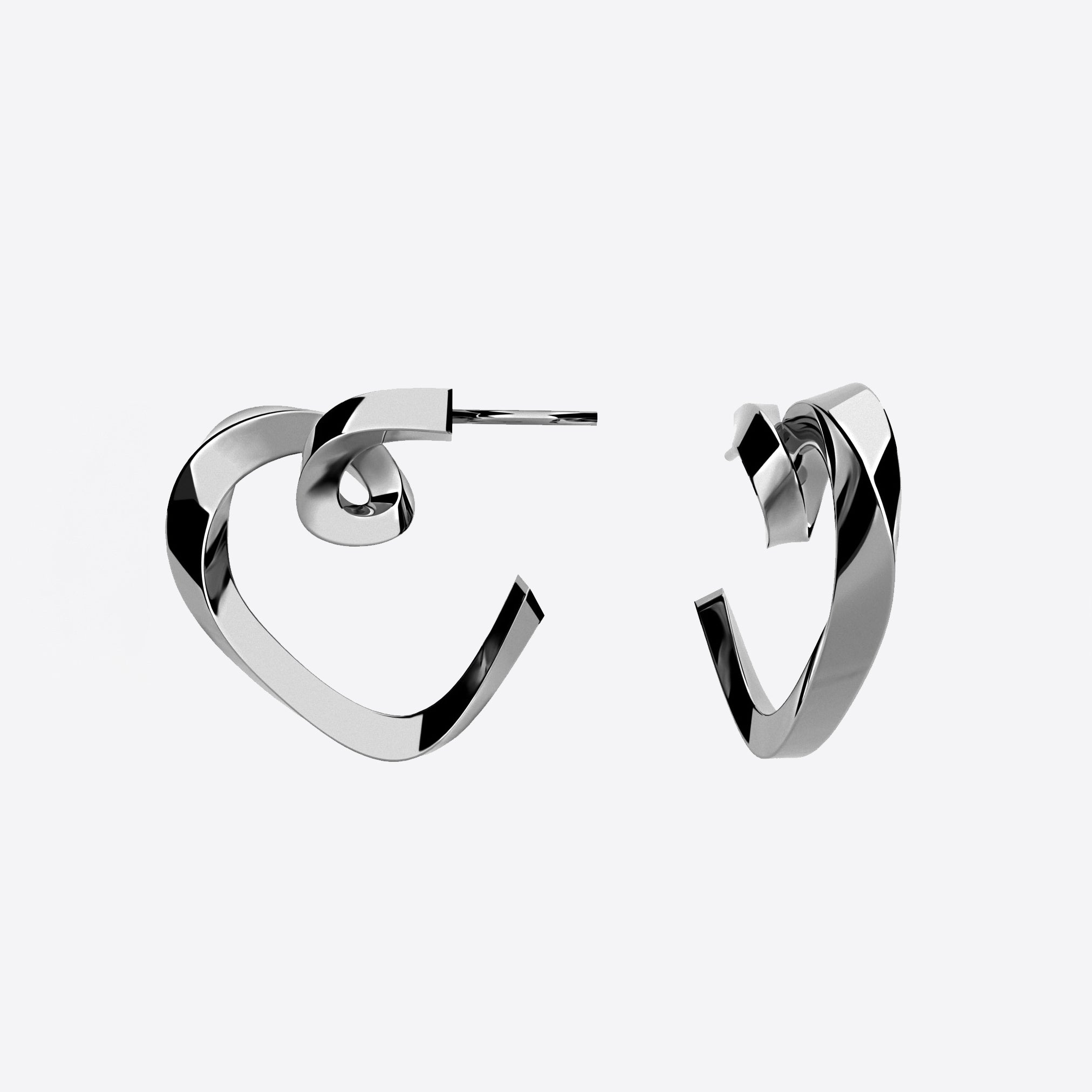 Heart Mini Hoop earring with sculpted lace heart design in sterling silver and rose gold vermeil