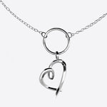 Heart Charm necklace in sterling silver with open heart design from LACE's Heart Collection