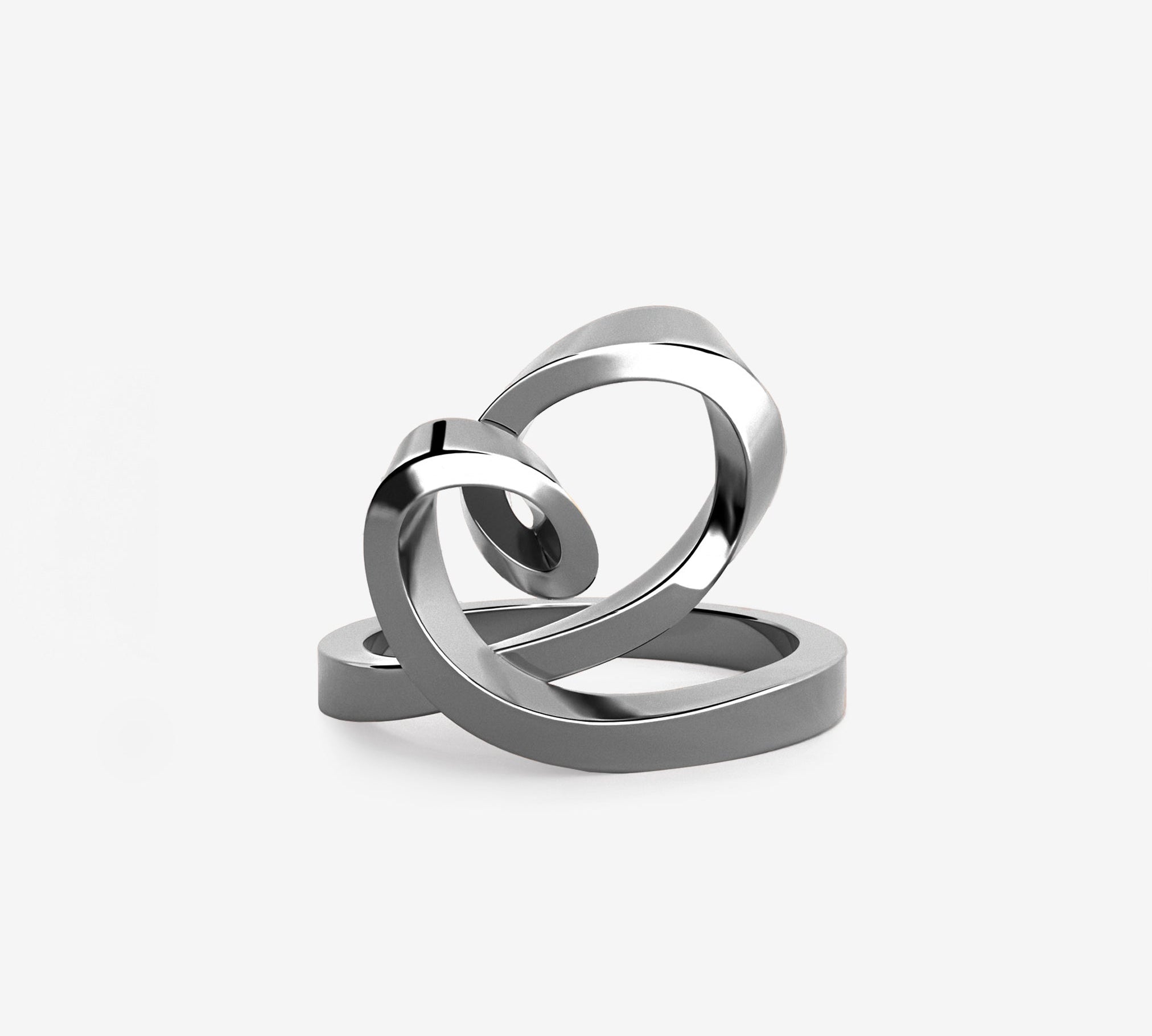 Sterling silver heart ring with undulating curve and romantic design