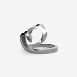 Sterling silver Heart Ring with undulating asymmetrical design and romantic sculptural curve