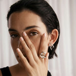 Sterling silver Heart Ring with asymmetrical heart design and elegant curve