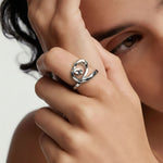 Sterling silver Heart Ring with an asymmetrical heart design and sculptural curves