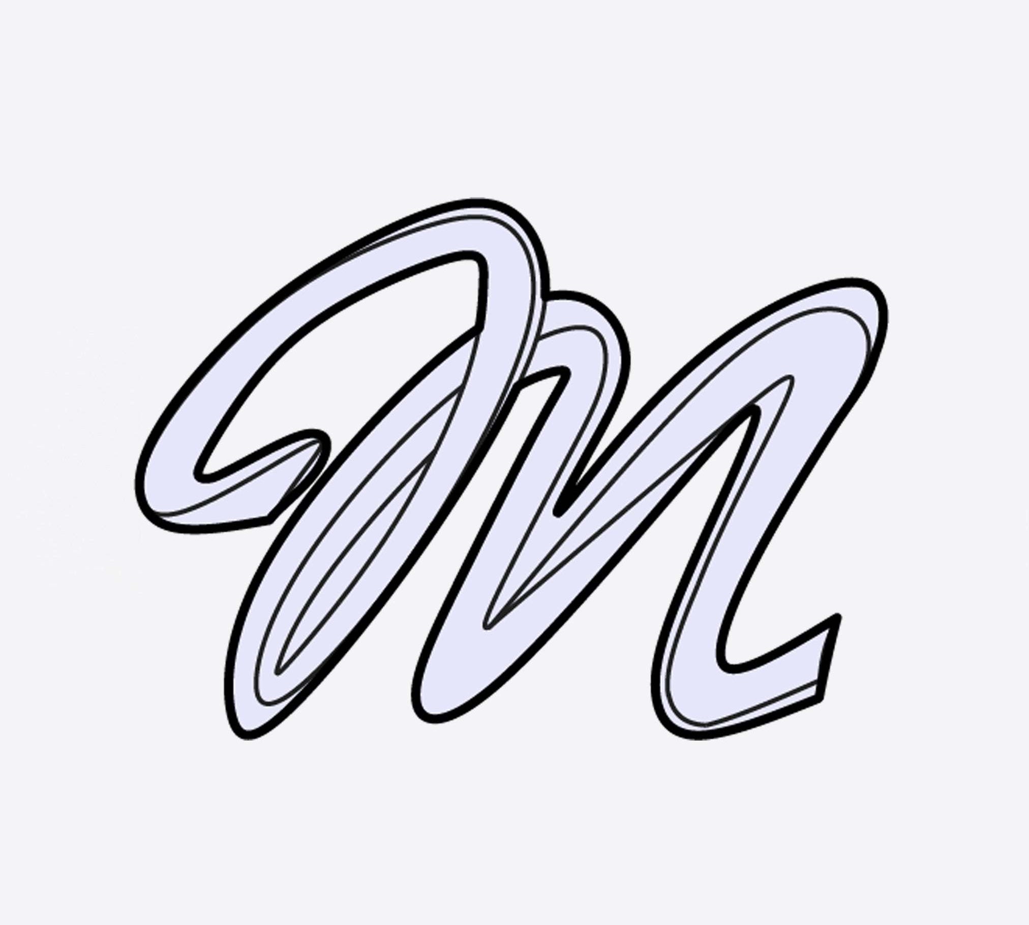 LACE Heat-Press Sticker letter "M" in pastel violet for customizing tote bags