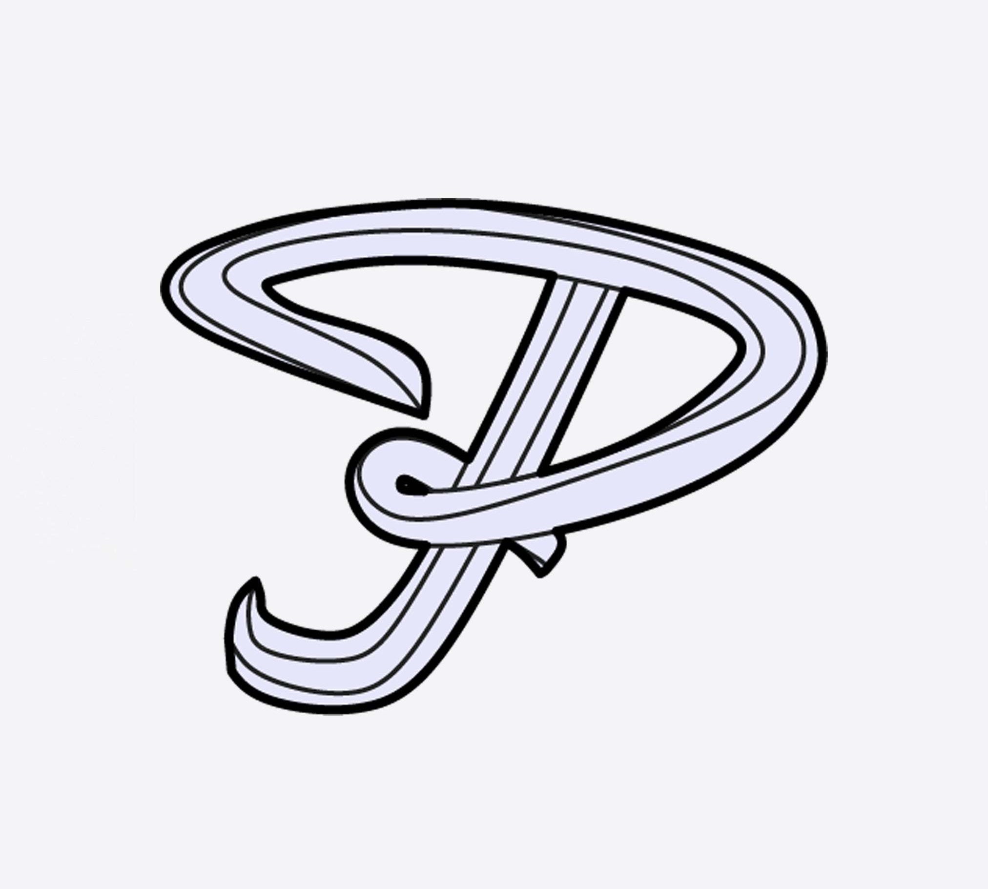 Blue letter P heat-press sticker from LACE collection designed for tote bags personalization