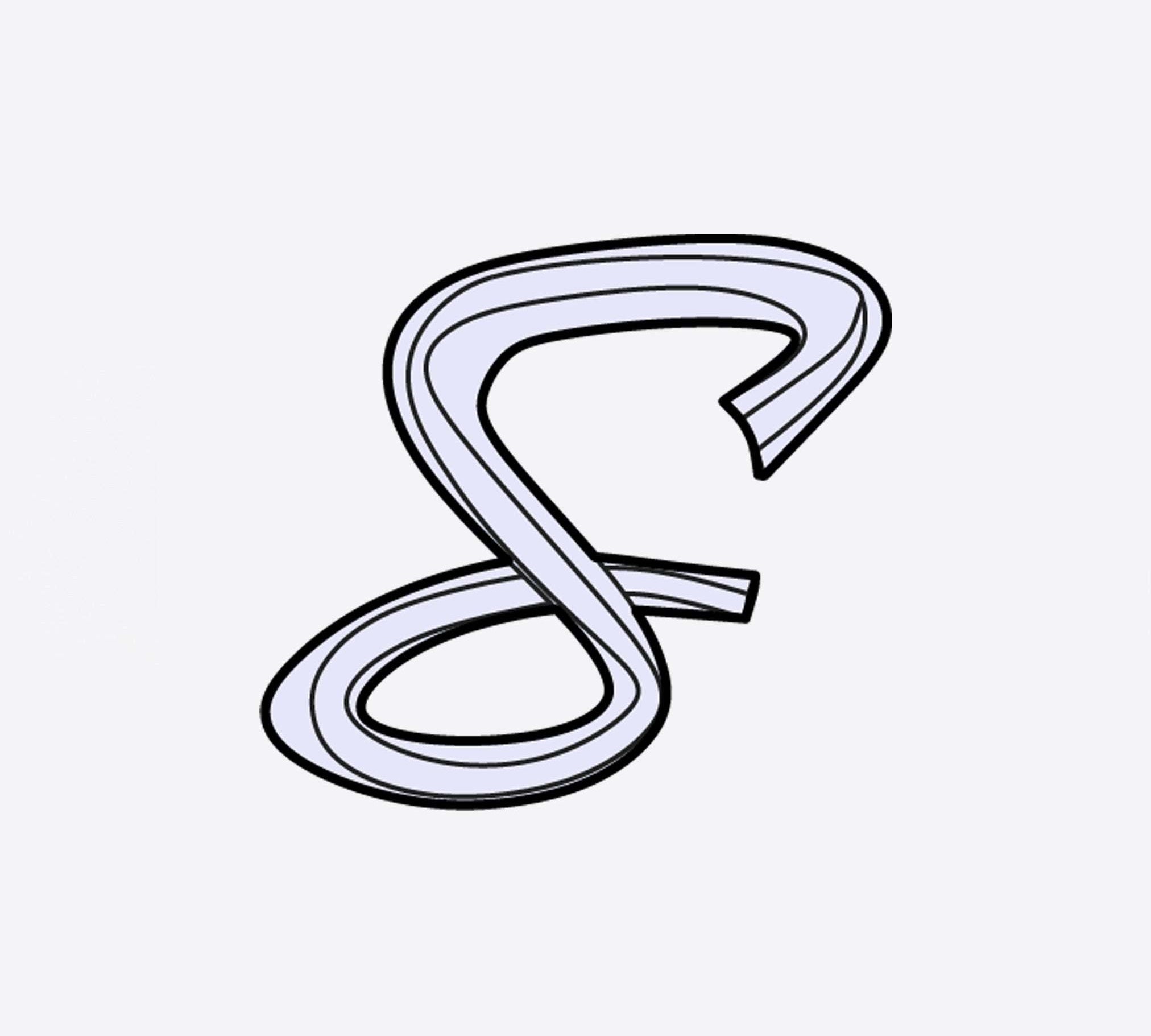 LACE Heat-Press Sticker letter S in violet color with petal-inspired design, iron-on decal for tote bags.