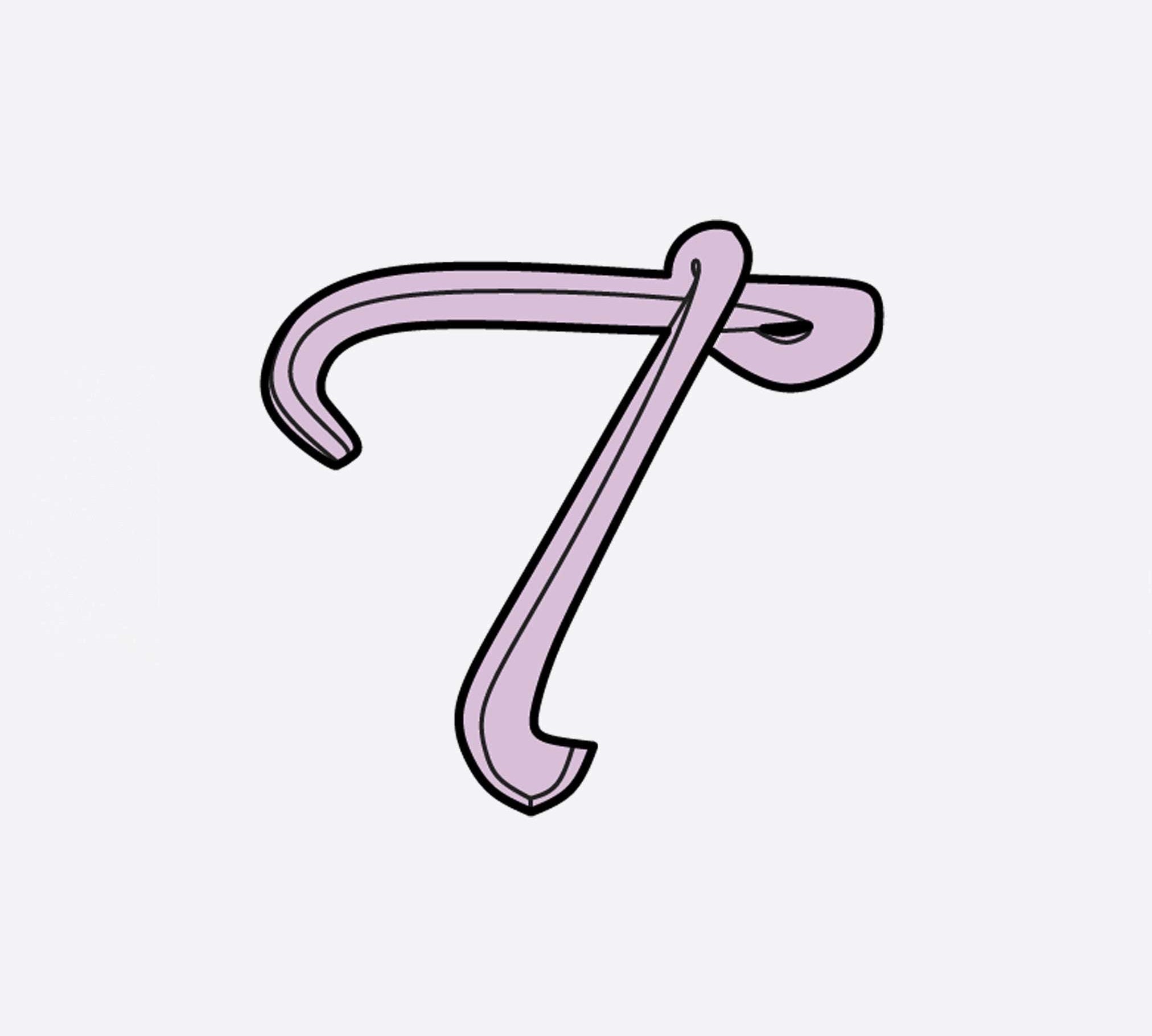 LACE Heat-Press Sticker letter T in pastel purple for tote personalization