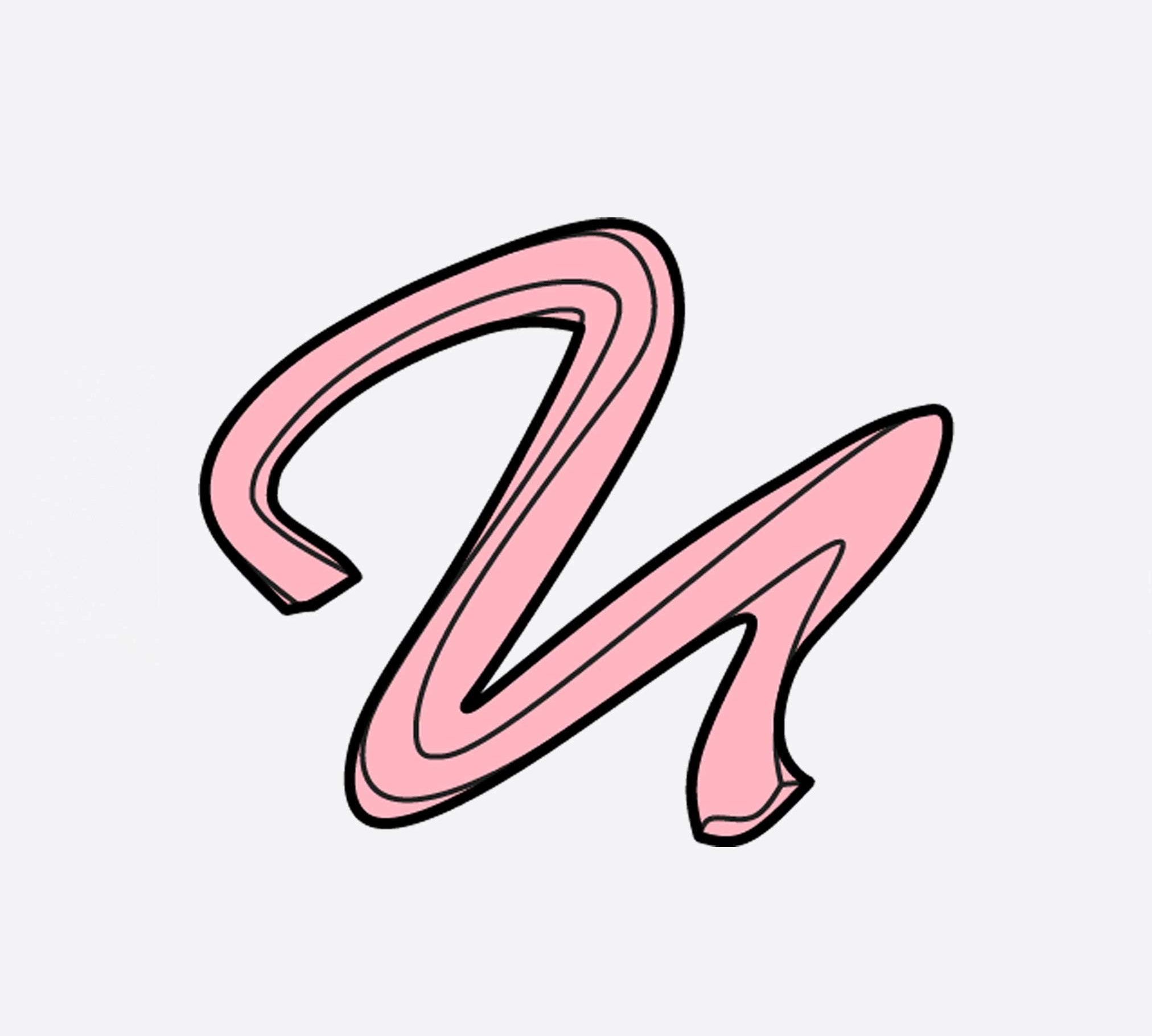 Pink LACE Heat-Press Sticker letter N for customizing tote bags