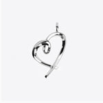 Minimalist Heart Charm necklace in sterling silver with geometric design