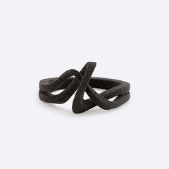 Gray nylon Amare Sample Ring with loose knot design and twisting lines